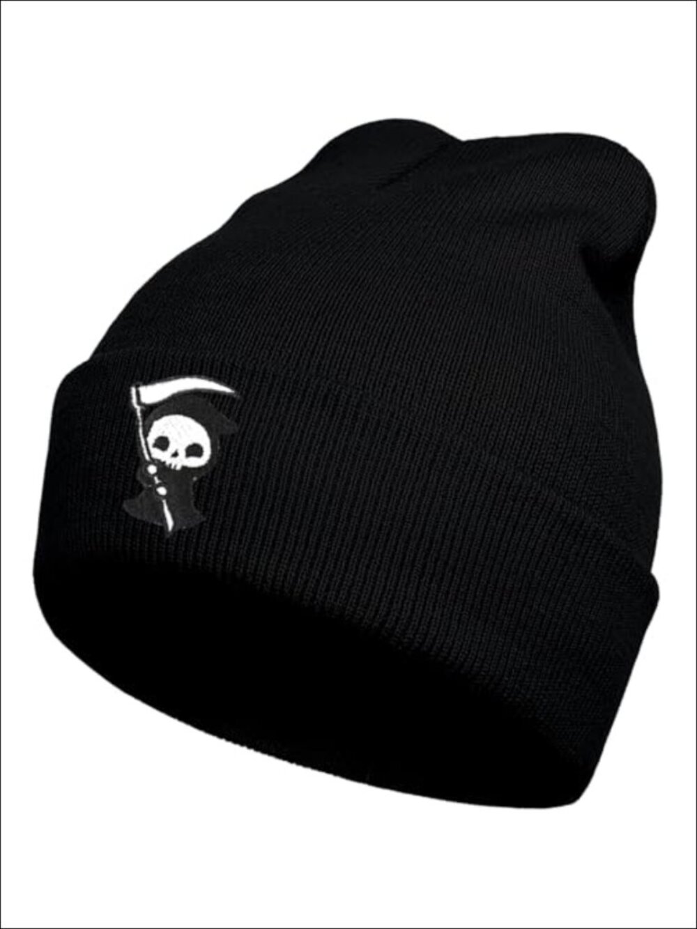 Ghost Embroidered Beanie Knit Skull Cap Acrylic Winter Hat